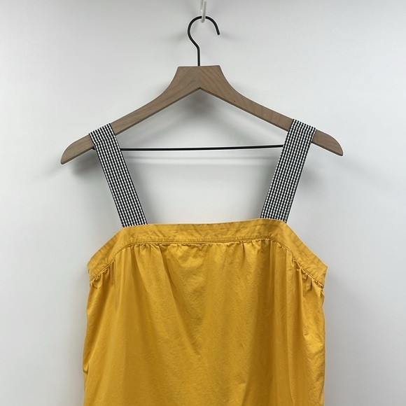 English Factory Poplin Tiered Drop Waist Sleeveless Swing Dress Yellow Small - Picture 3 of 8